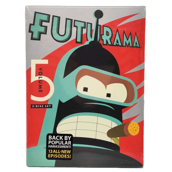 Futurama : Volume 5 (DVD 2-Disc) New Sealed Comedy Humor Animated Bender Fry - Picture 1 of 8